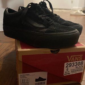 Vans Old Skool Triple Black Platform Sneakers Size 6/4.5